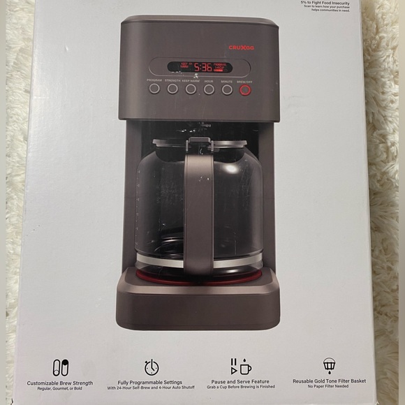 Other - CRUXGG Coffe Maker Fully Programmable Settings with Customizable Brew Streng